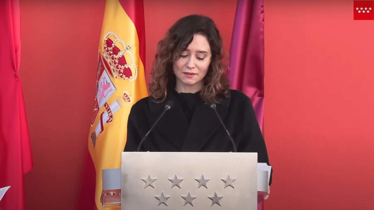 Ayuso durante su discurso - Comunidad de Madrid