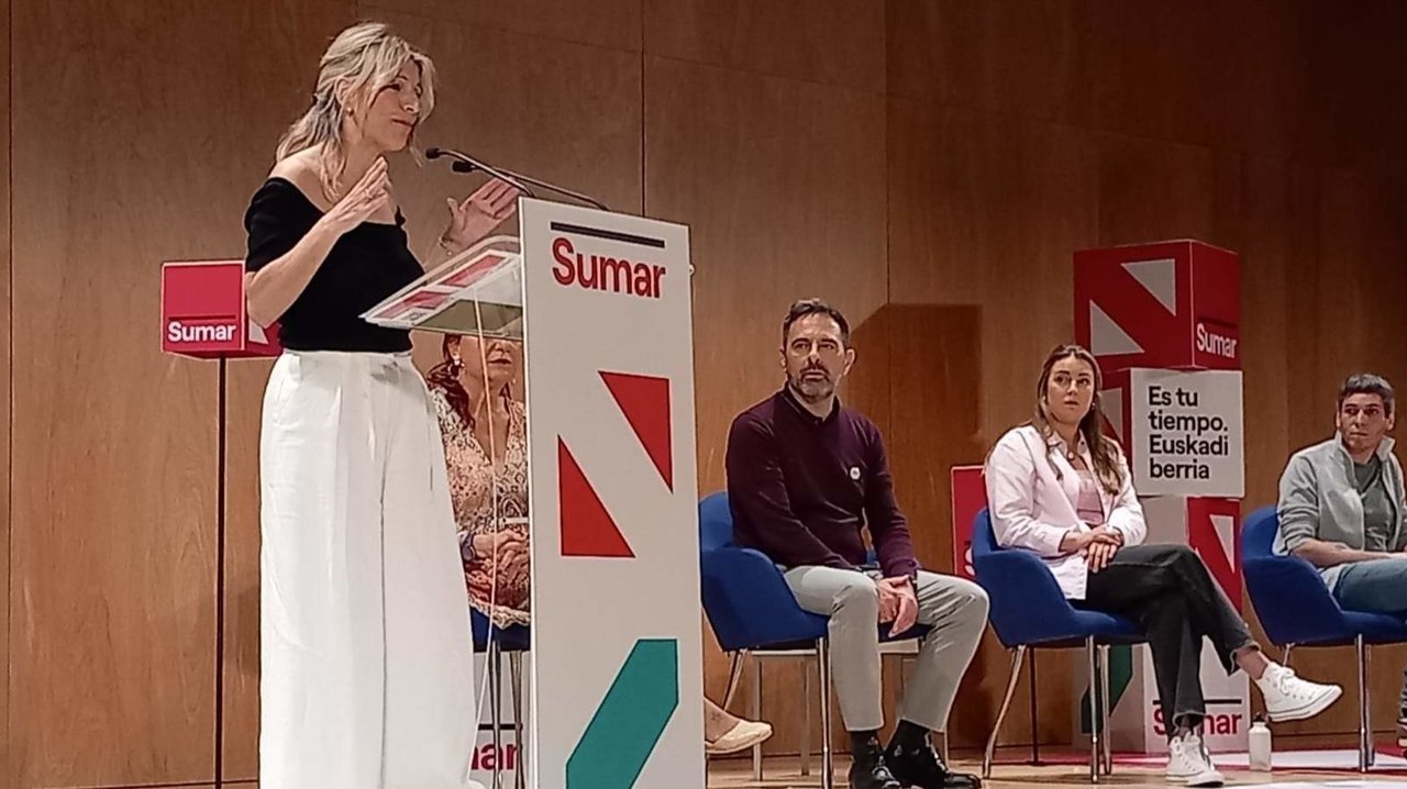 La vicepresidenta segunda del Gobierno, ministra de Trabajo y líder de Sumar, Yolanda Díaz en Barakaldo - Servimedia