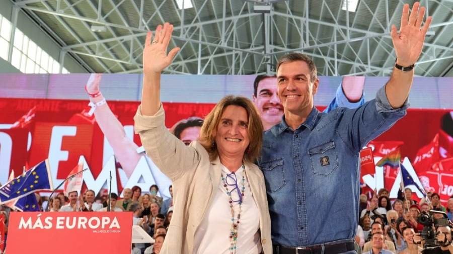 Sánchez y Ribera en un acto de esta campaña electoral - PSOE