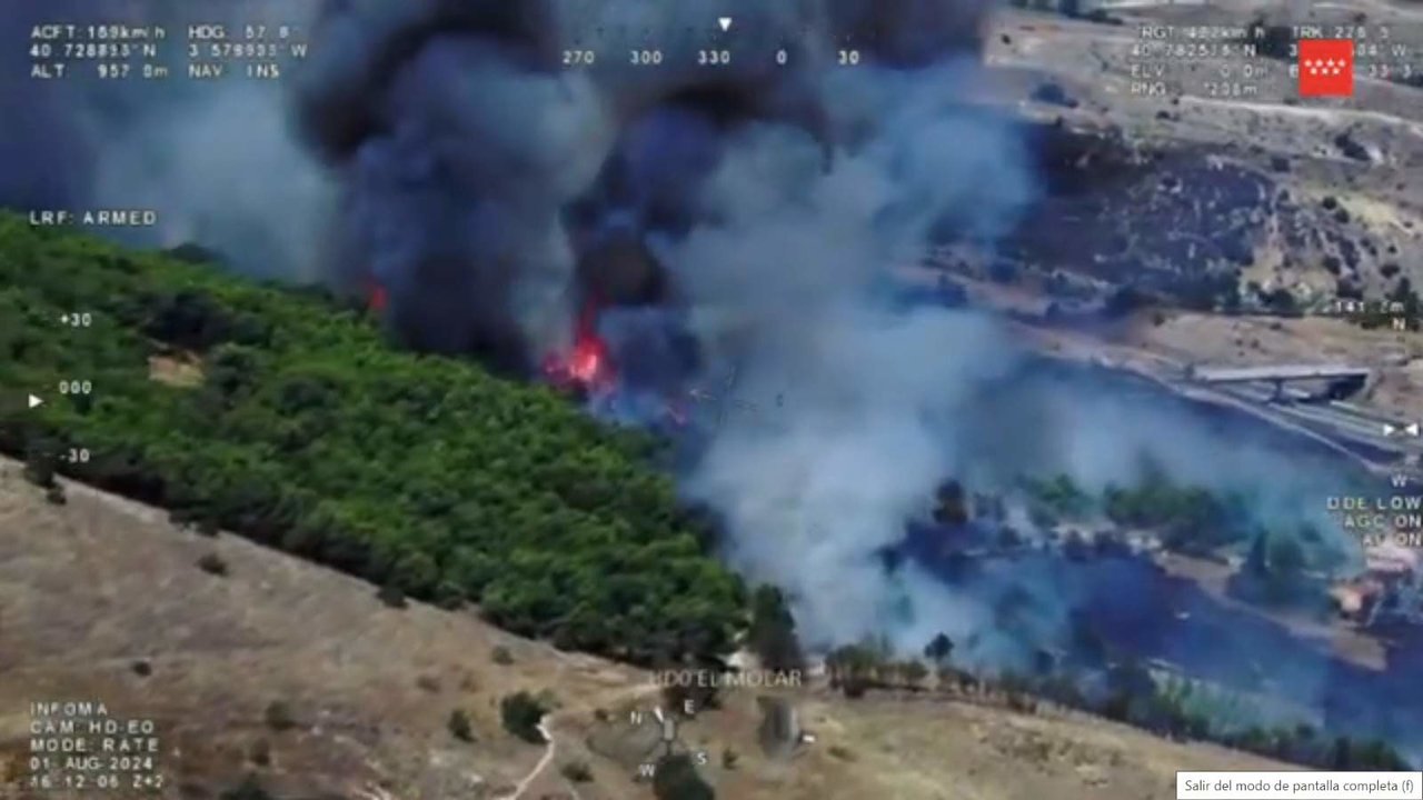 Incendio en El Molar - Foto de Emergencias 112 Comunidad de Madrid