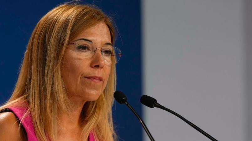 Ana Alós, en la rueda de prensa en la sede de Génova -  Foto de PP/Tarek