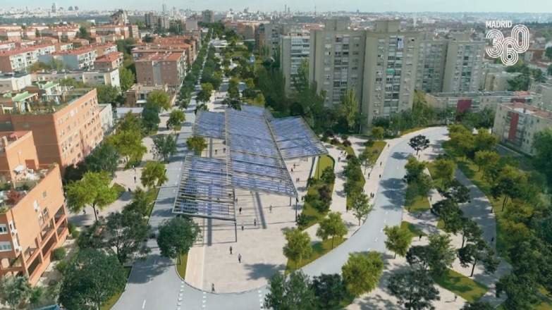 Render del futuro Paseo Verde del Suroeste encima de la A-5 -  Ayuntamiento de Madrid