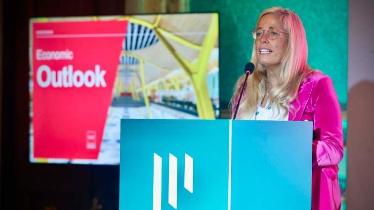 Rocío Albert, durante su intervención en el Anual General Meeting - Foto Comunidad de Madrid