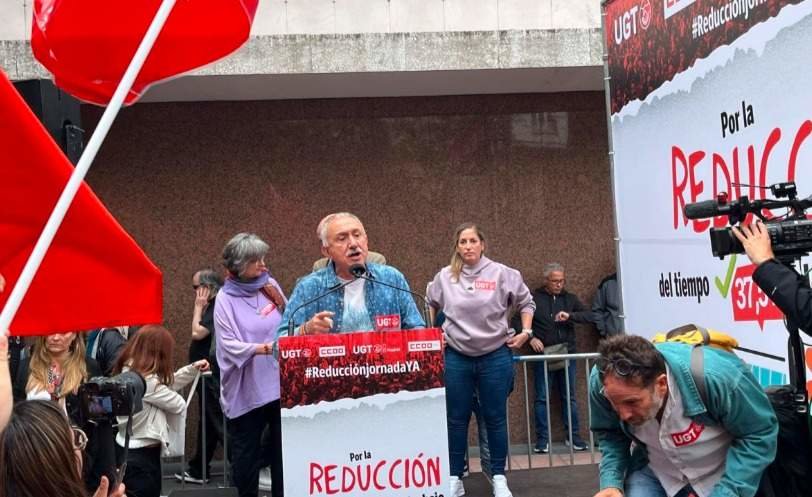 Movilización de los sindicatos en Madrid ante CEOE - Foto de UGT