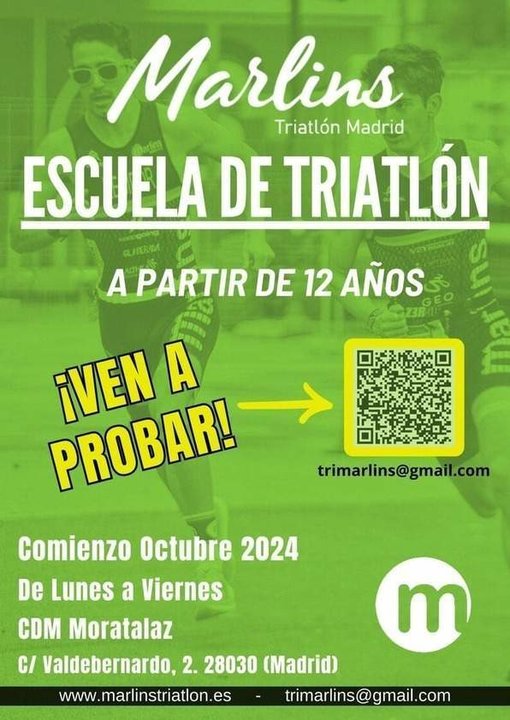 Cartel Escuela Triatlón Marlins