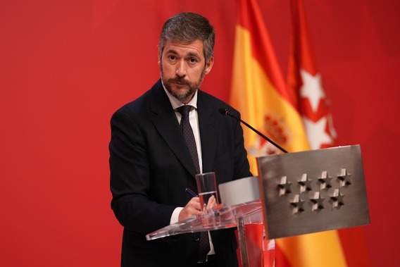 García Martín, durante una rueda de prensa en la Real Casa de Correos | Foto de la Comunidad de Madrid