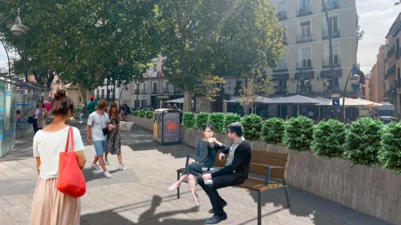 Render de la plaza Tirso de Molina tras la reforma - Foto Ayuntamiento de Madrid