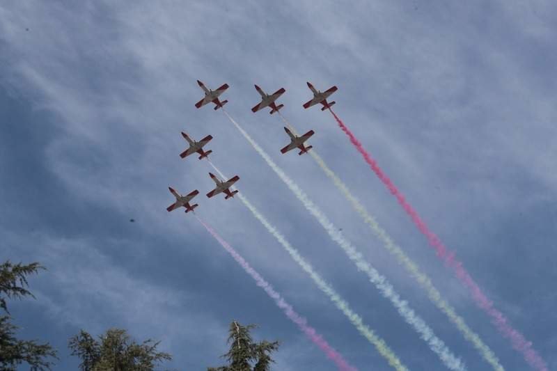 Exhibición aérea en un Día de la Fiesta Nacional | Foto: Iñaki Gómez/MDE