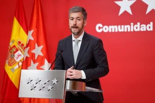 García Martín en rueda de prensa | Foto de la Comunidad de Madrid