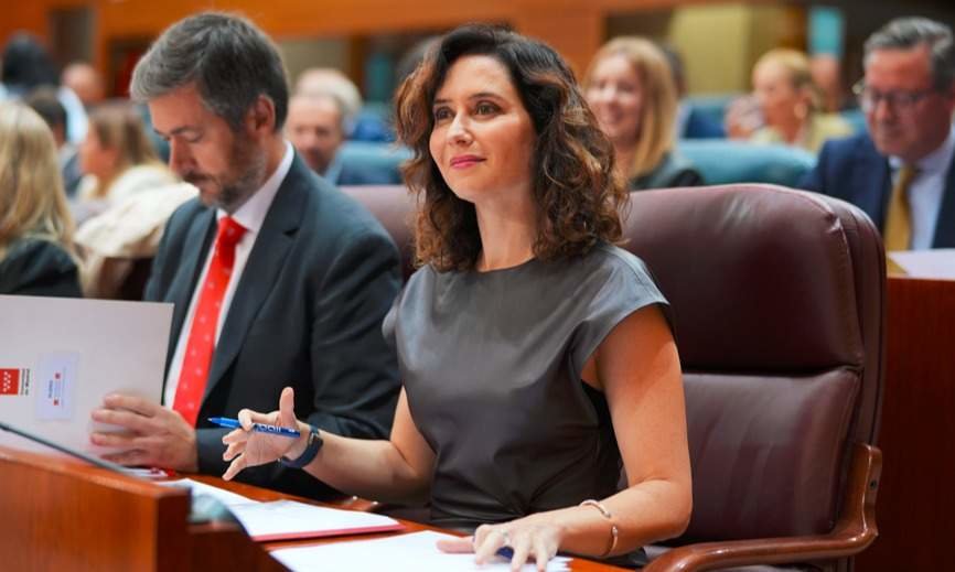 Isabel Díaz Ayuso durante la sesión plenaria de la Asamblea de Madrid - Foto Comunidad de Madrid