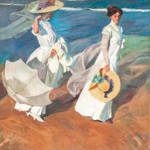 Paseo a la orilla del mar Valencia, verano de 
1909