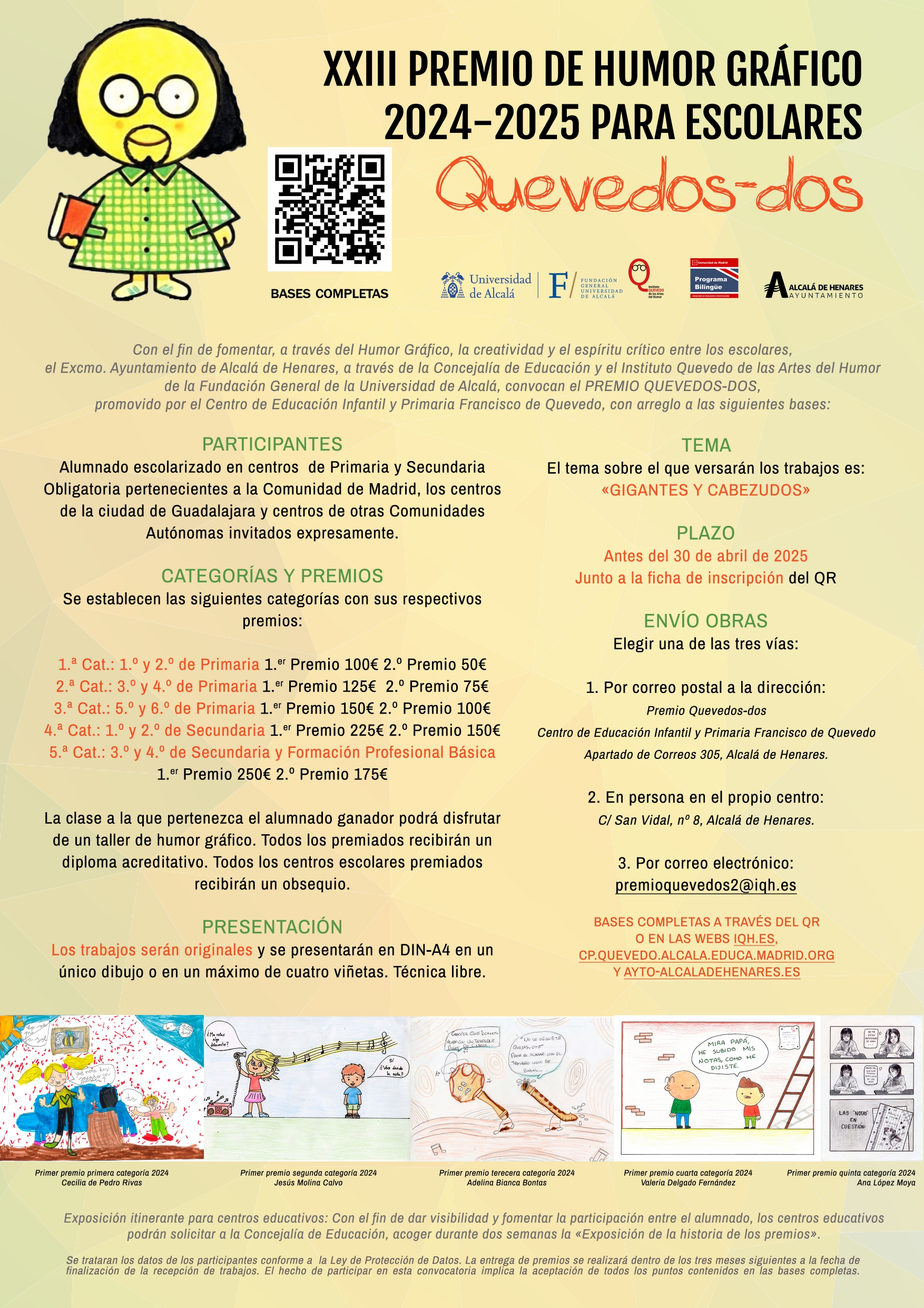 XXIII Premio de Humor Gráfico 2024-2025 para escolares de Alcalá de Henares Quevedo-dos